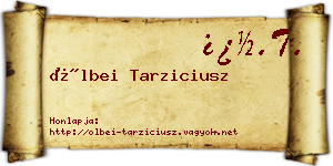 Ölbei Tarziciusz névjegykártya